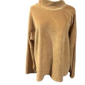 Rafaella Ribbed Camel Turtleneck Sweater